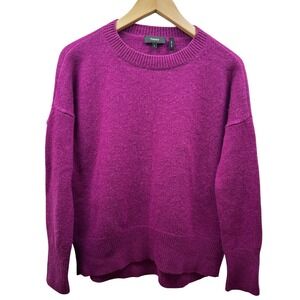 Theory Karenia Feather 100% Cashmere Sweater Women P Burgundy Wine Luxury Knit